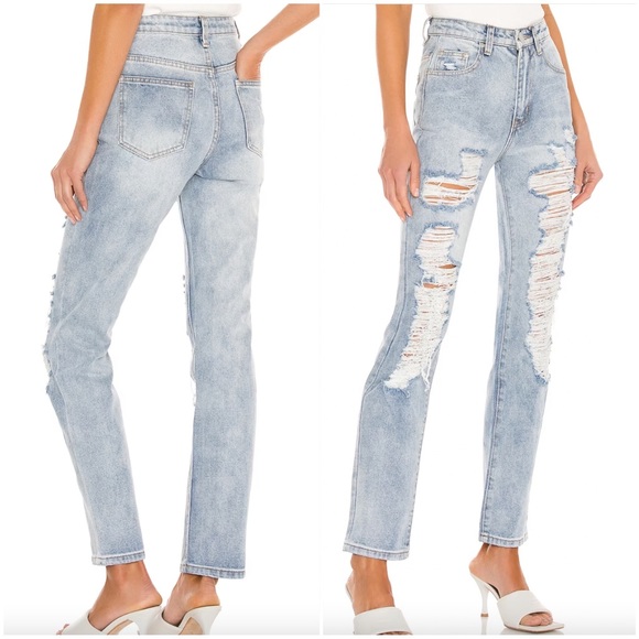 SUPERDOWN PATTY DISTRESSED JEAN IN DENIM - Picture 3 of 7